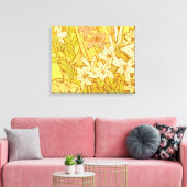 アルフォンスミュシャアールヌーボーユリ花 キャンバスプリント (インサイチュ (リビング))