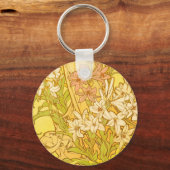 アルフォンスミュシャアールヌーボーユリ花 キーホルダー (正面)