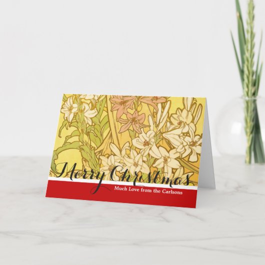 アルフォンスミュシャアールヌーボーユリ花 シーズンカード (正面)