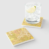 アルフォンスミュシャアールヌーボーユリ花 ストーンコースター (横)