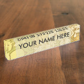 アルフォンスミュシャアールヌーボーユリ花 デスクネームプレート (側面)