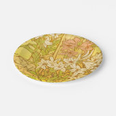 アルフォンスミュシャアールヌーボーユリ花 ペーパープレート (アングル)