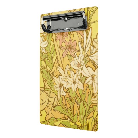 アルフォンスミュシャアールヌーボーユリ花 ミニクリップボード (アングル2)