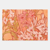 アルフォンスミュシャアールヌーボーユリ花 ラッピングペーパーシート (正面3)