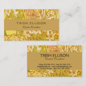 アルフォンスミュシャアールヌーボーユリ花 名刺 (正面/裏面)