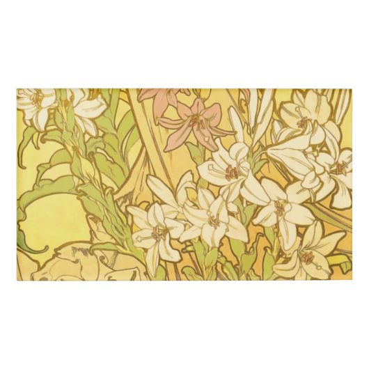 アルフォンスミュシャアールヌーボーユリ花 名札 (正面)