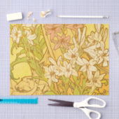 アルフォンスミュシャアールヌーボーユリ花 薄葉紙 (クラフト)