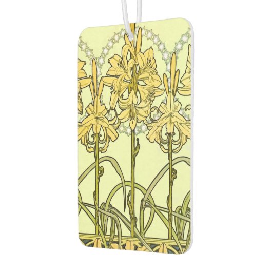 アルフォンスミュシャアールヌーボーリリー模様クラシック カーエアーフレッシュナー (左)