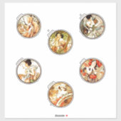 アルフォンスミュシャアールヌーボー女子シーズンエレガント シール (シート)