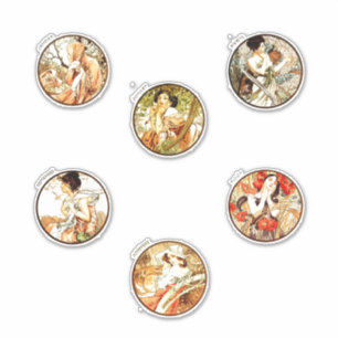 アルフォンスミュシャアールヌーボー女子シーズンエレガント シール