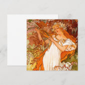 アルフォンスミュシャアールヌーボー春 招待状 (正面/裏面)