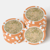 アルフォンスミュシャアールヌーボー牡丹植物芸術 ポーカーチップ (積み重ね)