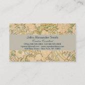 アルフォンスミュシャアールヌーボー牡丹植物芸術 名刺 (裏面)