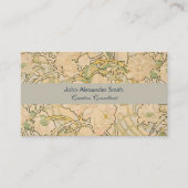 アルフォンスミュシャアールヌーボー牡丹植物芸術 名刺 (正面)