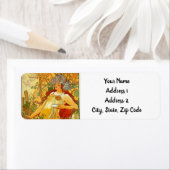 アルフォンスミュシャアールヌーボー秋 ラベル (インサイチュ)