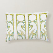 アルフォンスミュシャアールヌーボー装飾枠ストライプ アクセントクッション (正面)