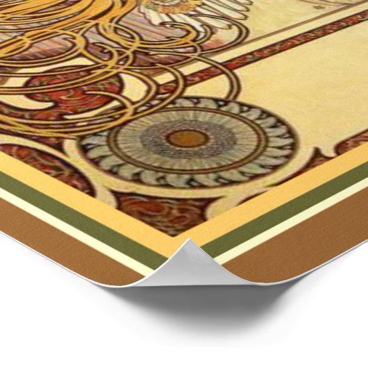 アルフォンスミュシャアールヌーボー〔占星術の〕十二宮図プリント12 x 16 ポスター (角)