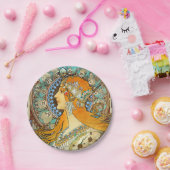 アルフォンスミュシャアールヌーボー〔占星術の〕十二宮図 ペーパープレート (パーティー)