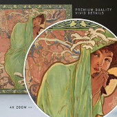 アルフォンスミュシャウィンターシーズンアールヌーボーヴィンテージ タイル