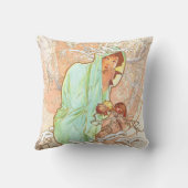 アルフォンスミュシャウィンターヴィンテージアールヌーボー絵画ズ クッション (裏面)