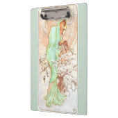 アルフォンスミュシャウィンターヴィンテージアールヌーボー絵画ズ クリップボード (左)