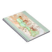 アルフォンスミュシャウィンターヴィンテージアールヌーボー絵画ズ ノートブック (右側)