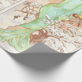 アルフォンスミュシャウィンターヴィンテージアールヌーボー絵画ズ ラッピングペーパー (角)