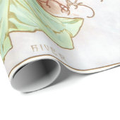 アルフォンスミュシャウィンターヴィンテージアールヌーボー絵画ズ ラッピングペーパー (ロールコーナー)