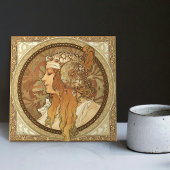 アルフォンスミュシャウーマンポートレートアールヌーボーヴィンテージ タイル