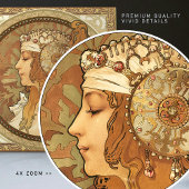 アルフォンスミュシャウーマンポートレートアールヌーボーヴィンテージ タイル