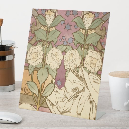 アルフォンスミュシャエレガントアールヌーボースターズカメリア 台座サイン (インサイチュ)