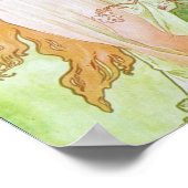 アルフォンスミュシャガールインガーデンアールヌーボー ポスター (角)