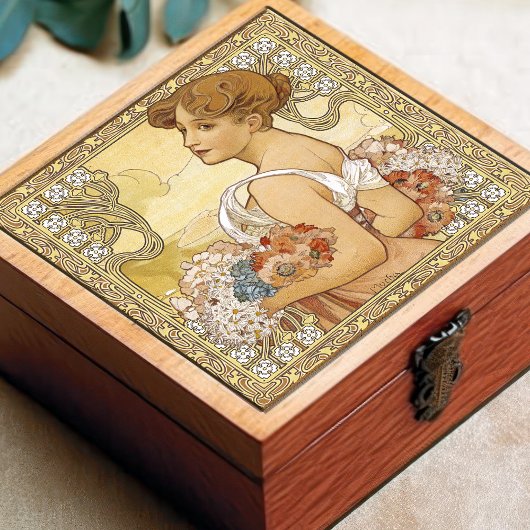 アルフォンスミュシャサマーシーズンズアールヌーボーヴィンテージ タイル