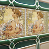 アルフォンスミュシャサマーシーズンズアールヌーボーヴィンテージ タイル