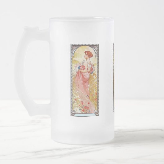 アルフォンスミュシャサマー フロストグラスビールジョッキ (左)