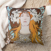 アルフォンスミュシャサラ・ベルンハルトヴィンテージアールヌーボー クッション (ブランケット)