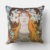 アルフォンスミュシャサラ・ベルンハルトヴィンテージアールヌーボー クッション (裏面)