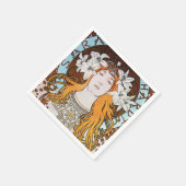 アルフォンスミュシャサラ・ベルンハルトヴィンテージアールヌーボー スタンダードカクテルナプキン (角)