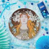 アルフォンスミュシャサラ・ベルンハルトヴィンテージアールヌーボー ペーパープレート (パーティー)