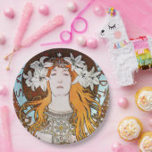 アルフォンスミュシャサラ・ベルンハルトヴィンテージアールヌーボー ペーパープレート (パーティー)