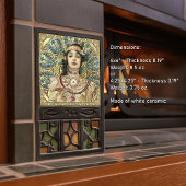 アルフォンスミュシャシャンパーニュアールヌーボーヴィンテージ タイル