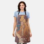 アルフォンスミュシャジョブアールヌーボー女性 エプロン (着用した状態)