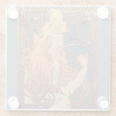 アルフォンスミュシャジョブアールヌーボー女性 ガラスコースター (裏面)