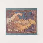 アルフォンスミュシャジョブアールヌーボー女性 タペストリー (正面(横))