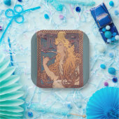 アルフォンスミュシャジョブアールヌーボー女性 ペーパープレート (パーティー)