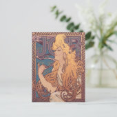 アルフォンスミュシャジョブアールヌーボー女性 ポストカード (スタンド正面)