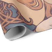 アルフォンスミュシャジョブアールヌーボー女性 ラッピングペーパー (ロールコーナー)