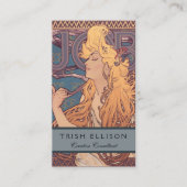 アルフォンスミュシャジョブアールヌーボー女性 名刺 (正面)