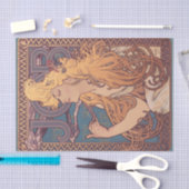 アルフォンスミュシャジョブアールヌーボー女性 薄葉紙 (クラフト)