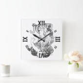 アルフォンスミュシャジョブISOGS スクエア壁時計 (ホーム)